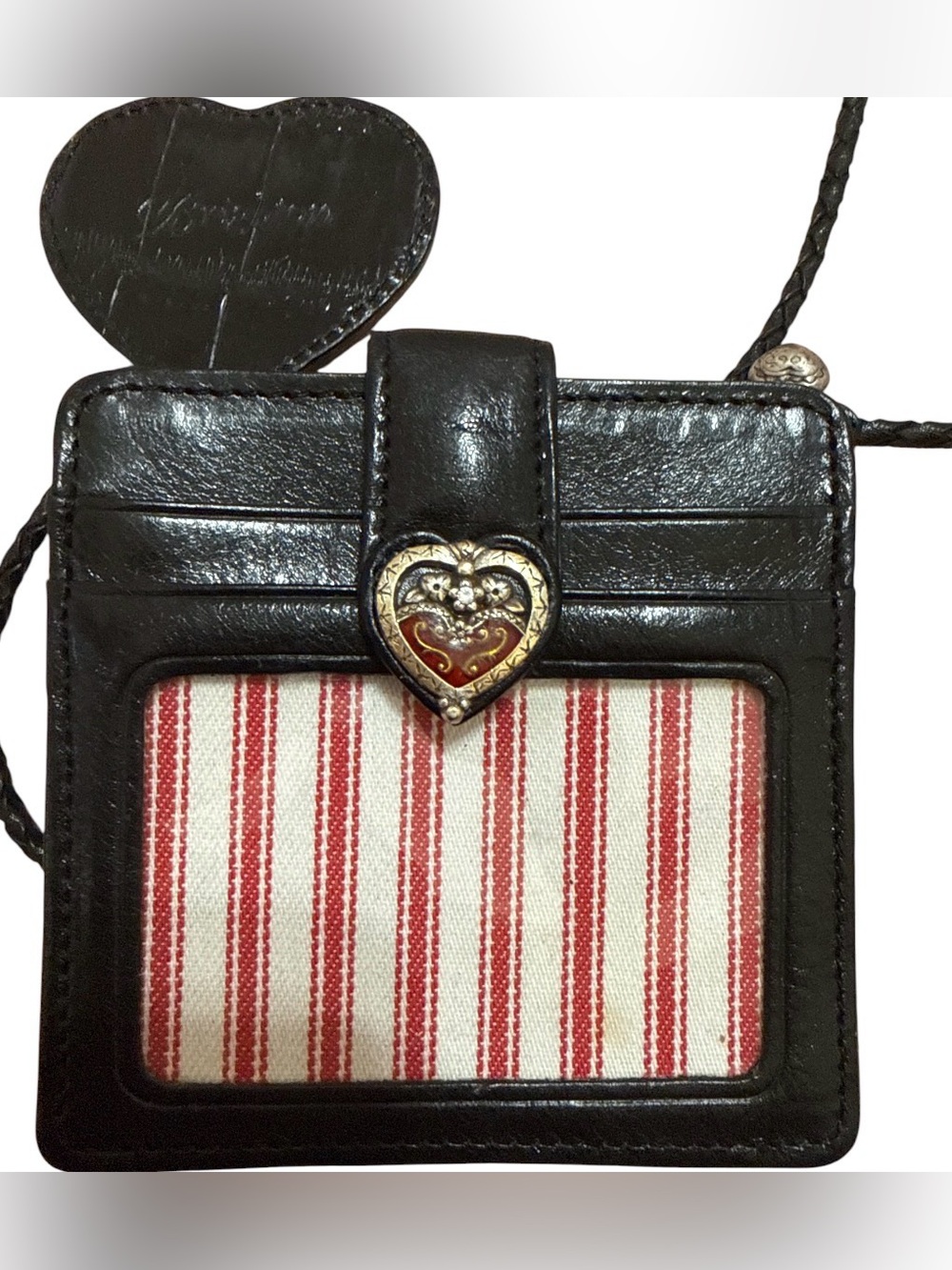 Vintage Brighton Leather Badge and ID Lanyard Holder